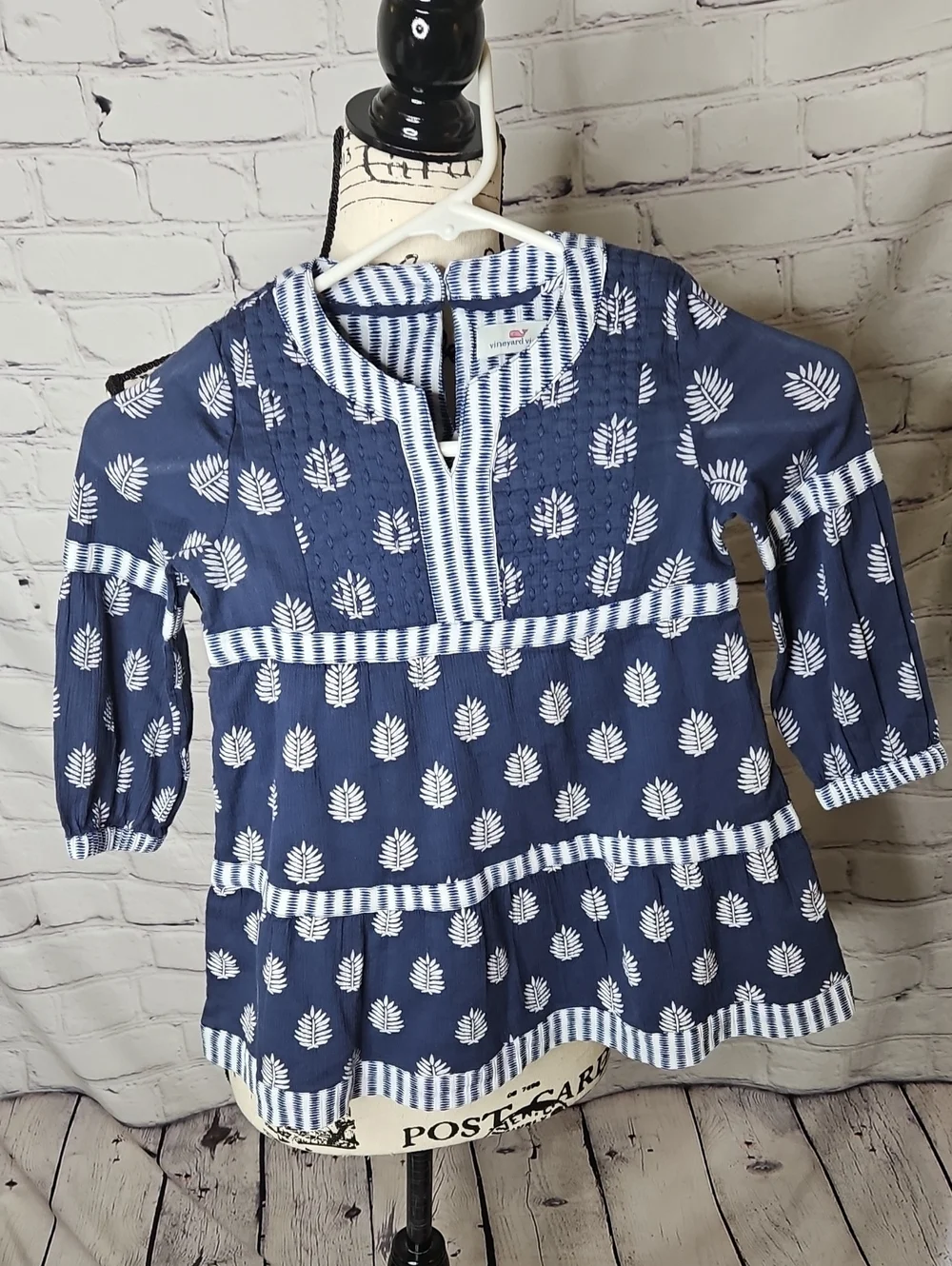 Vineyard Vines Fleur De Leaf Tiered Cotton Toddler Dress New with Tags Size 4T